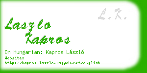 laszlo kapros business card